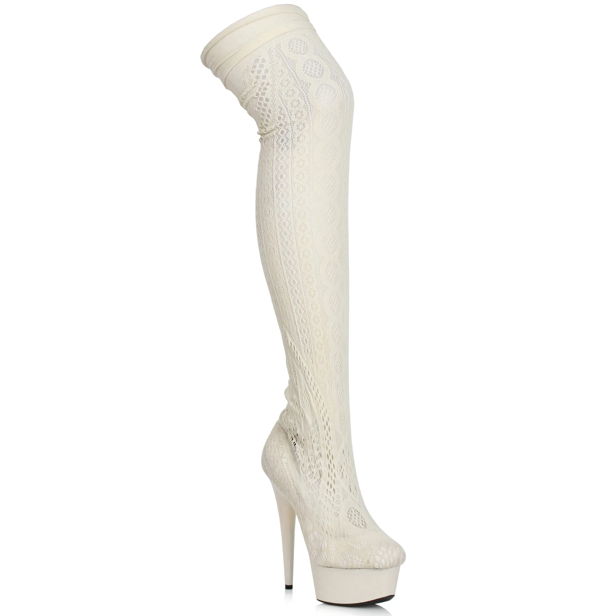 6 Stiletto Stocking Thigh High Boot