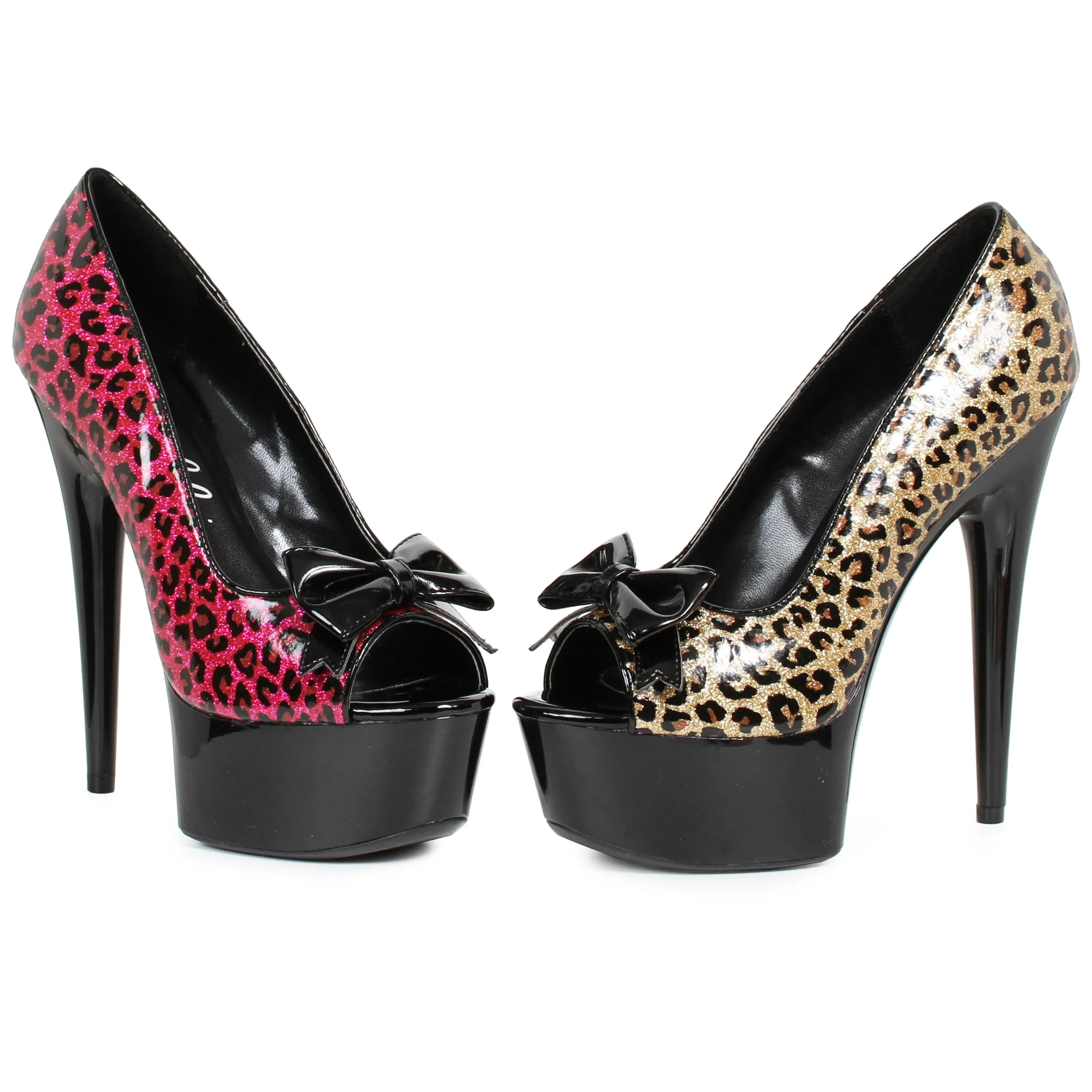 6 Stiletto W/ 2 Platform. Open Toe Pump