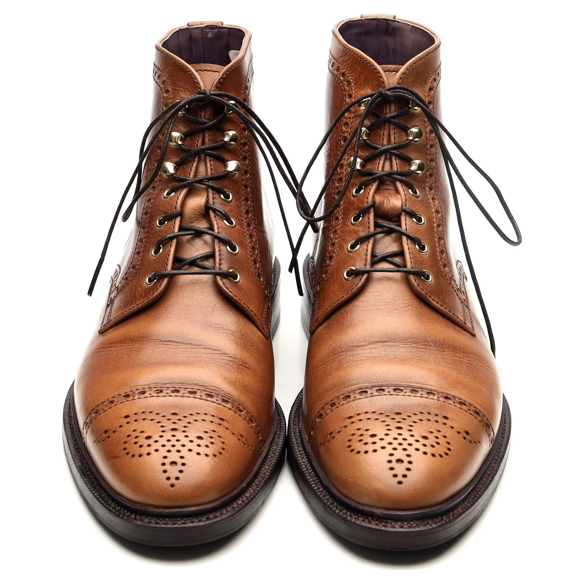 '80780' Light Brown Leather Brogue Boots UK 9 EE