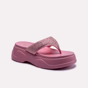 Allen Pink Platform Flip Flops 0412283