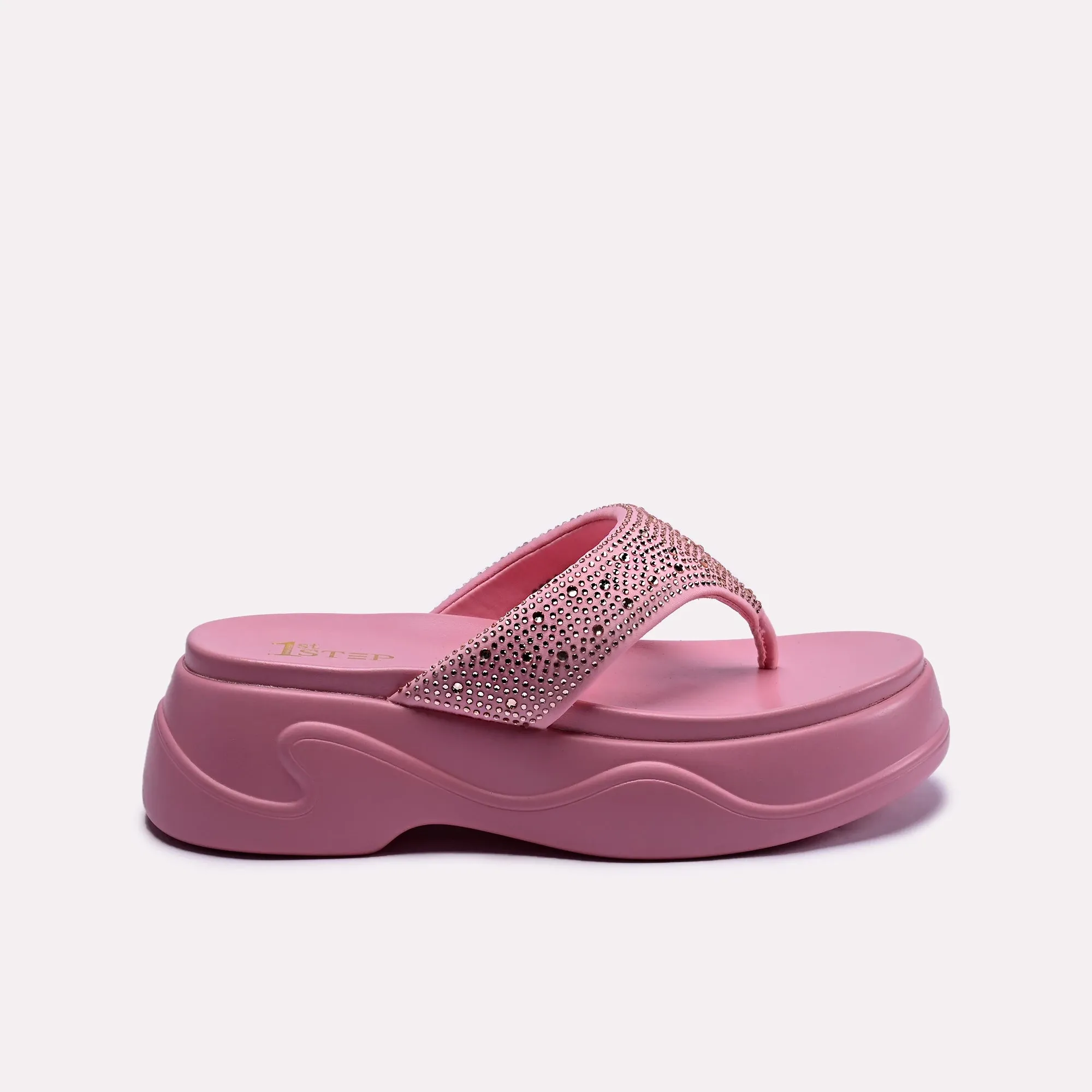 Allen Pink Platform Flip Flops 0412283