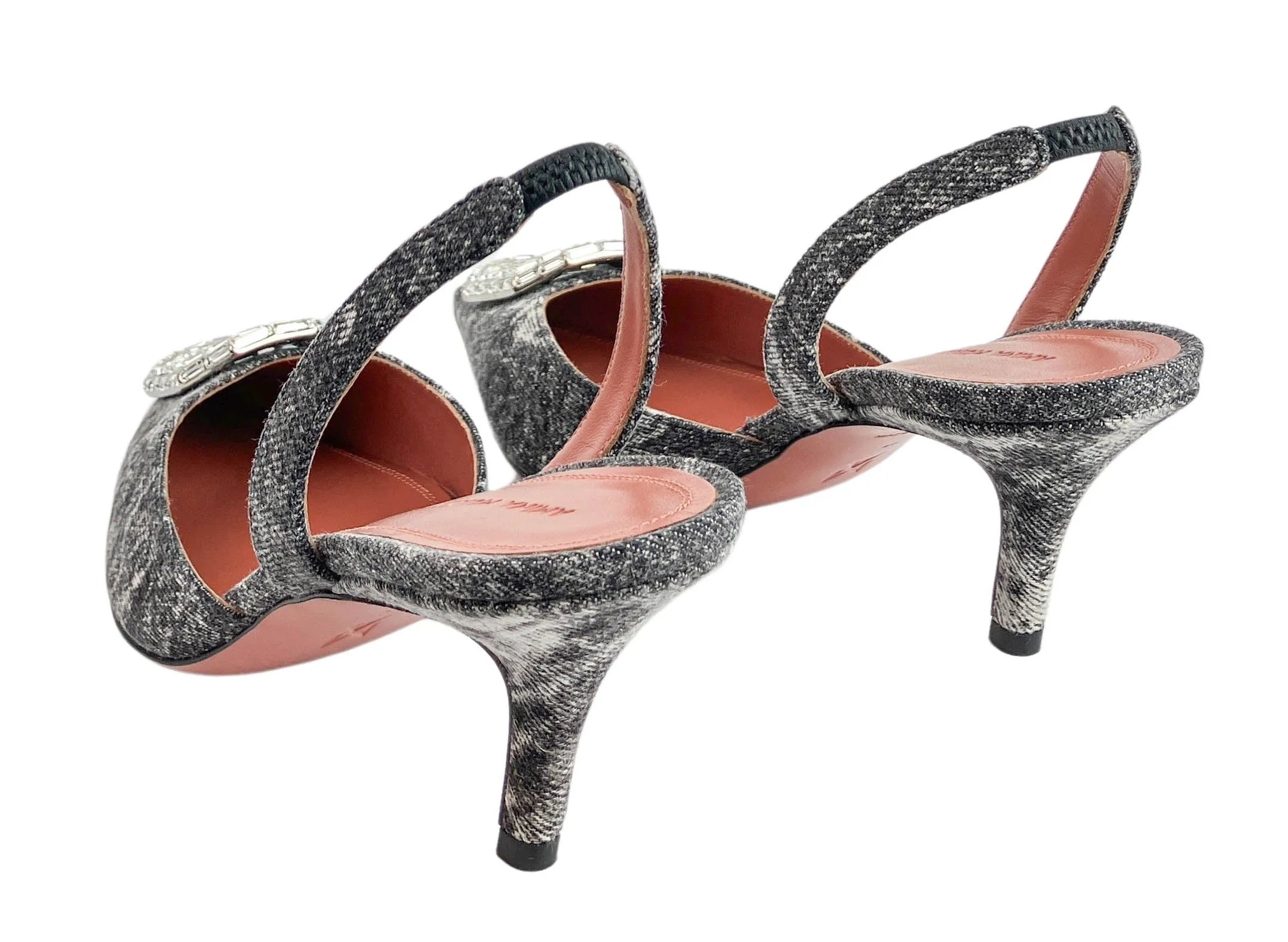 Amina Muaddi Camelia Slingback in Acid Grey