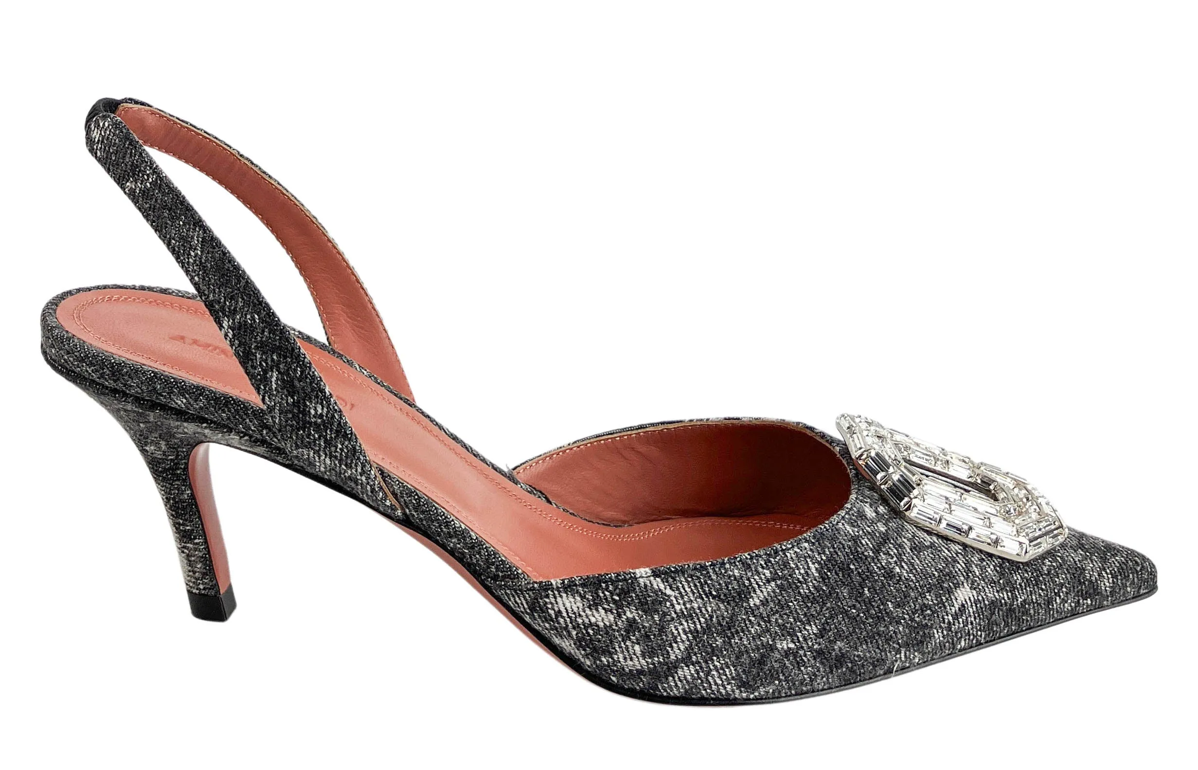 Amina Muaddi Camelia Slingback in Acid Grey