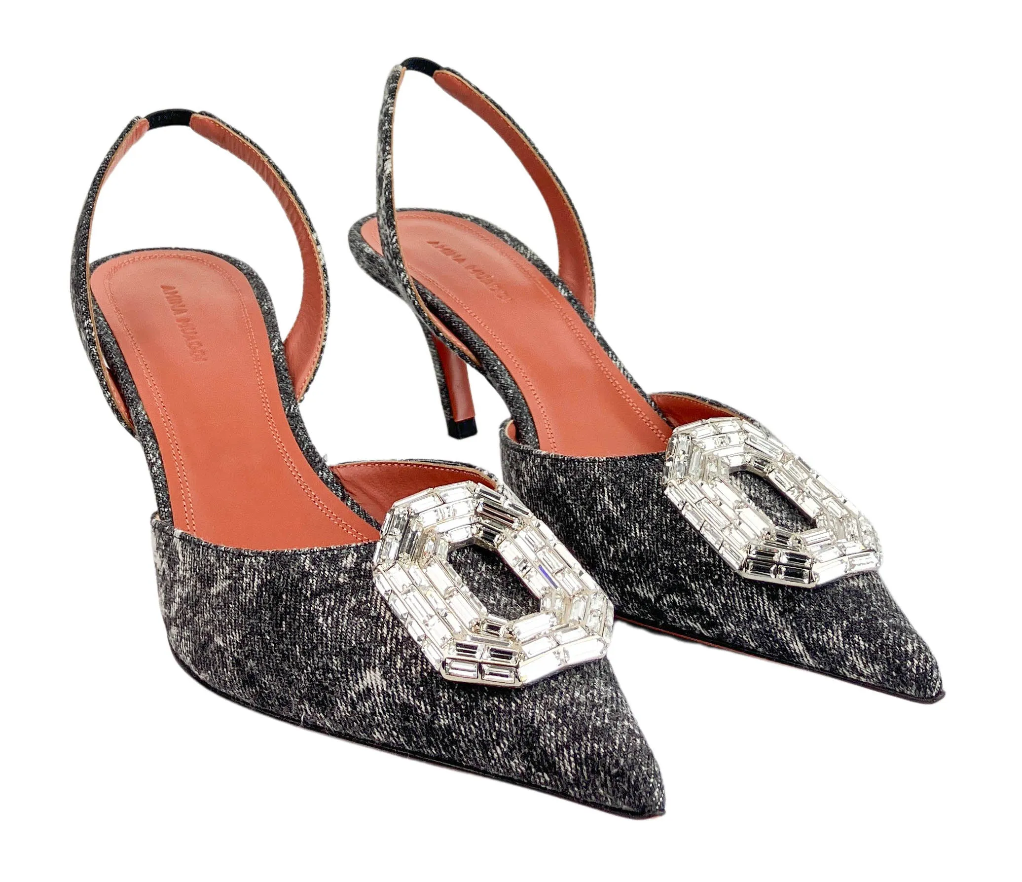 Amina Muaddi Camelia Slingback in Acid Grey