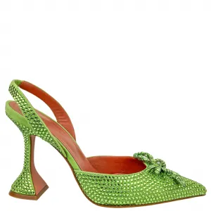 Amina Muaddi Rosie Crystal Slingbacks in Peridot