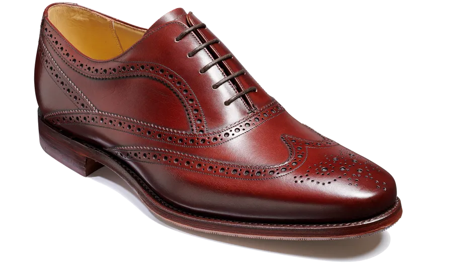 Barker Turing Brogue Shoe - Cherry Calf