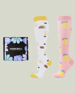 Compression Socks - Velvita Hedgehog/Pineapple