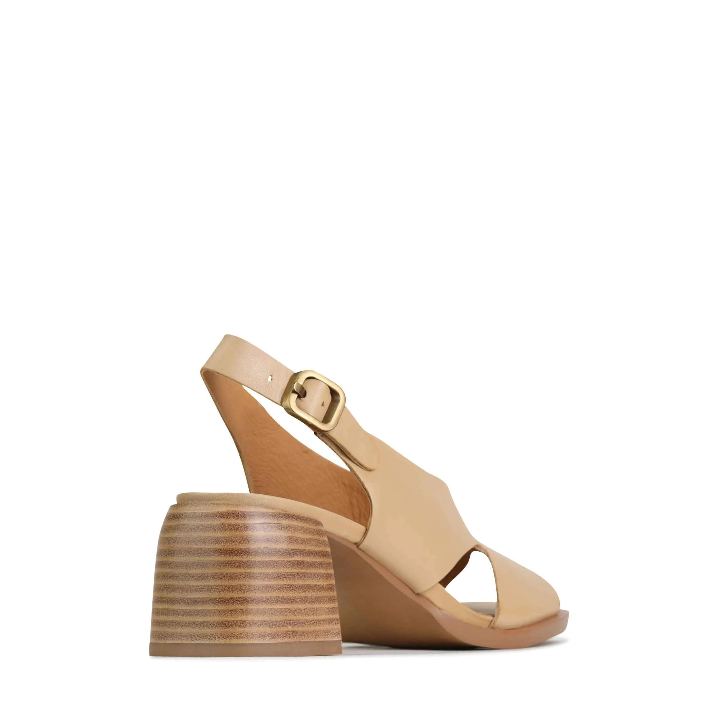 Eos Isadora Beige Heeled Slingback Sandal