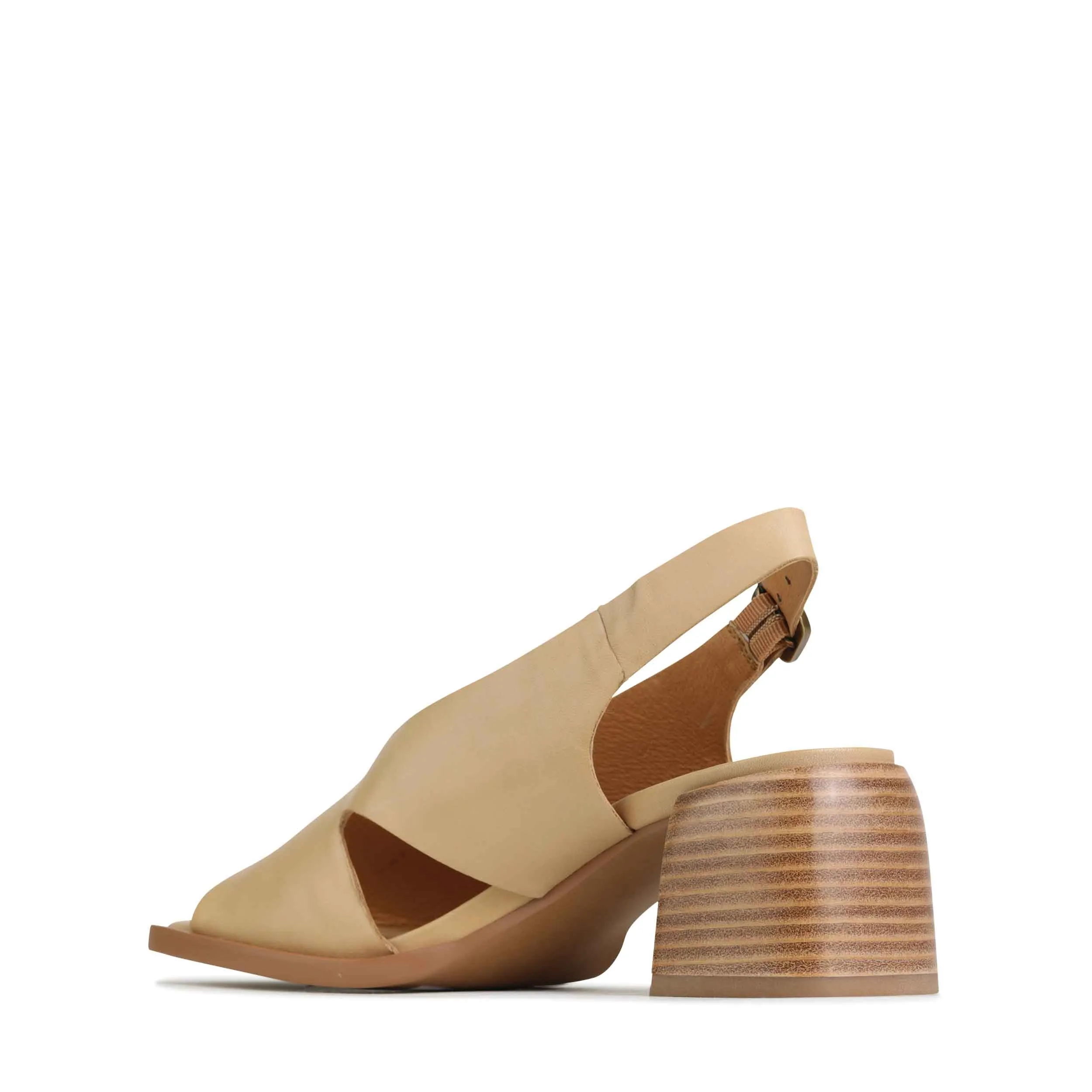 Eos Isadora Beige Heeled Slingback Sandal