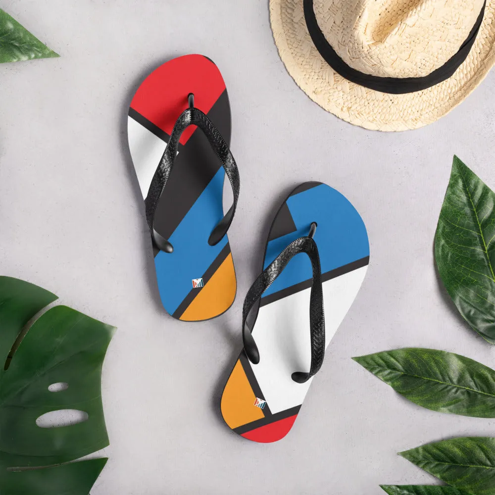 Flip-Flops Piet Mondrian design shipping from US and Latvia