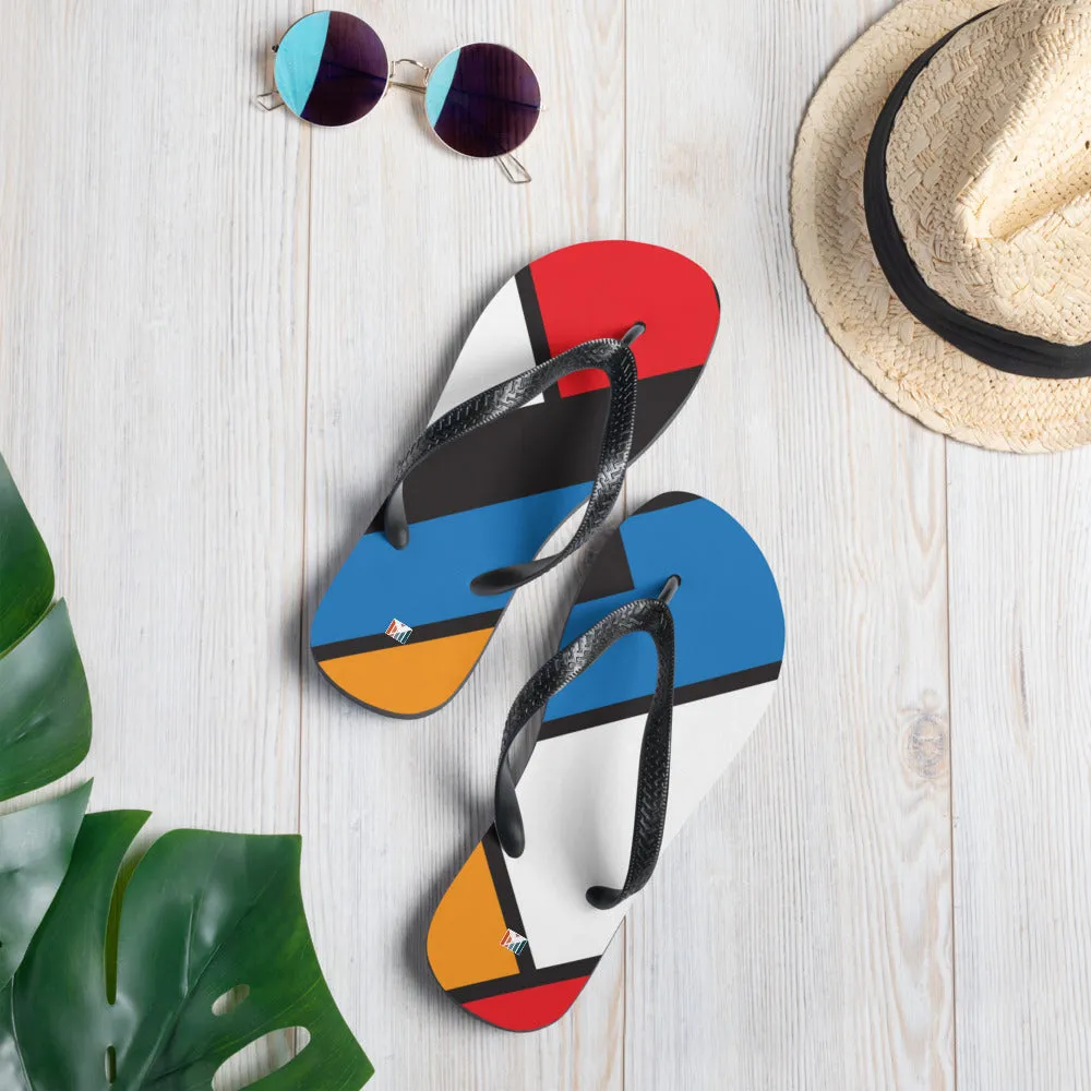 Flip-Flops Piet Mondrian design shipping from US and Latvia