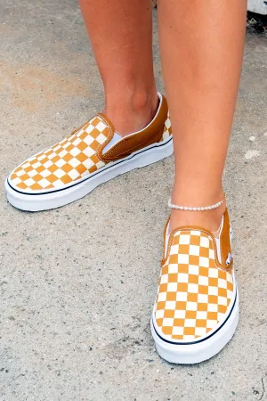 Golden Checkerboard Slip-On