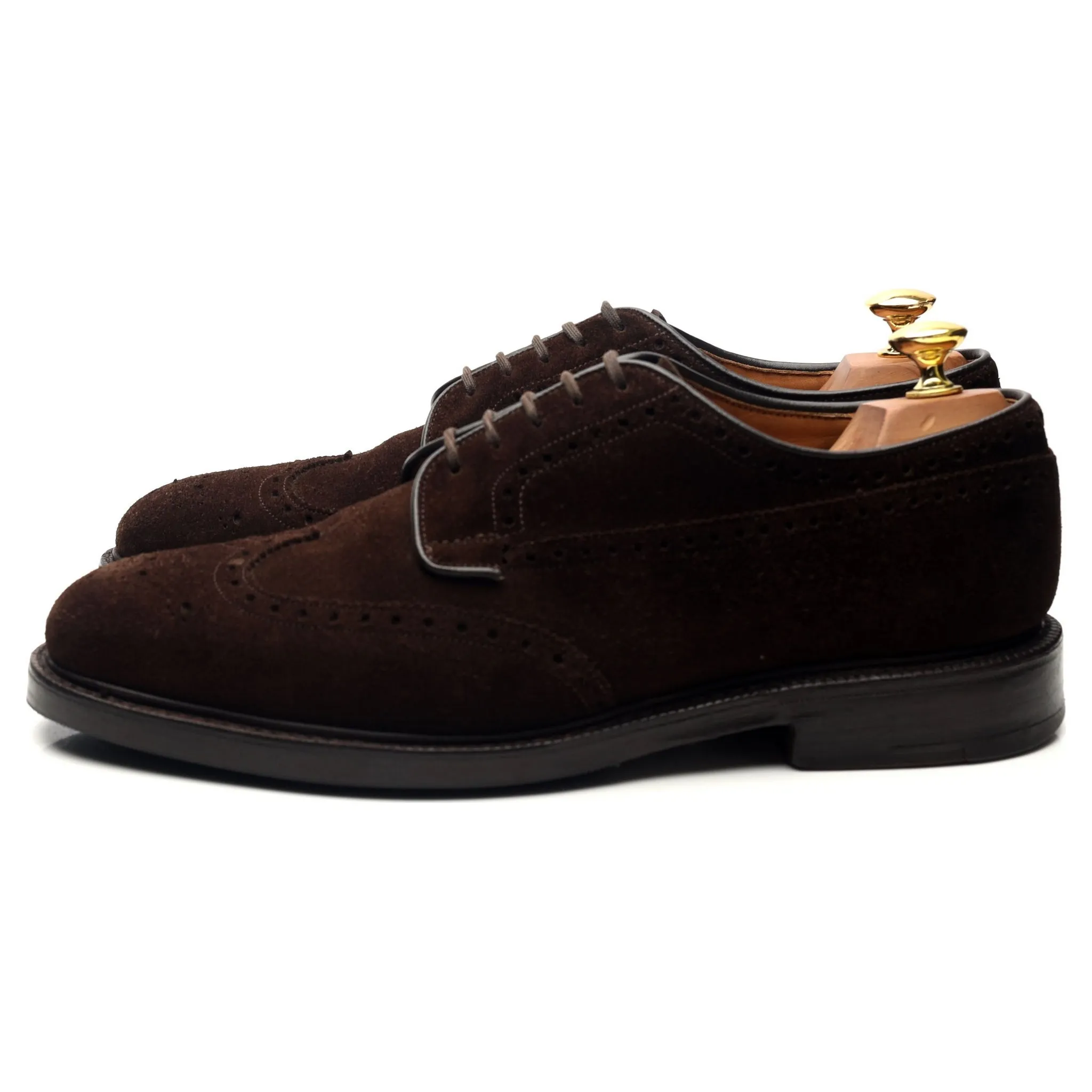 'Grafton' Dark Brown Suede Derby Brogues UK 8.5 G