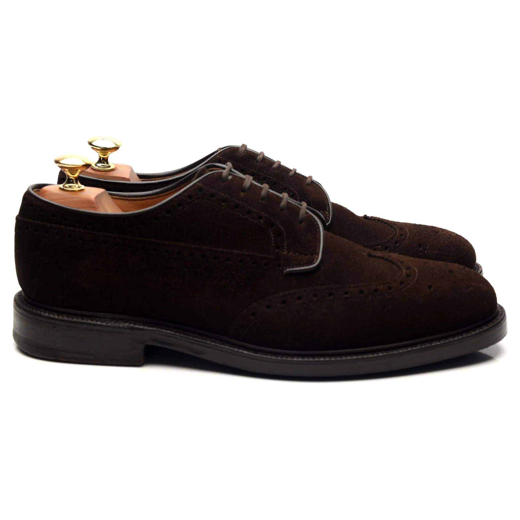 'Grafton' Dark Brown Suede Derby Brogues UK 8.5 G