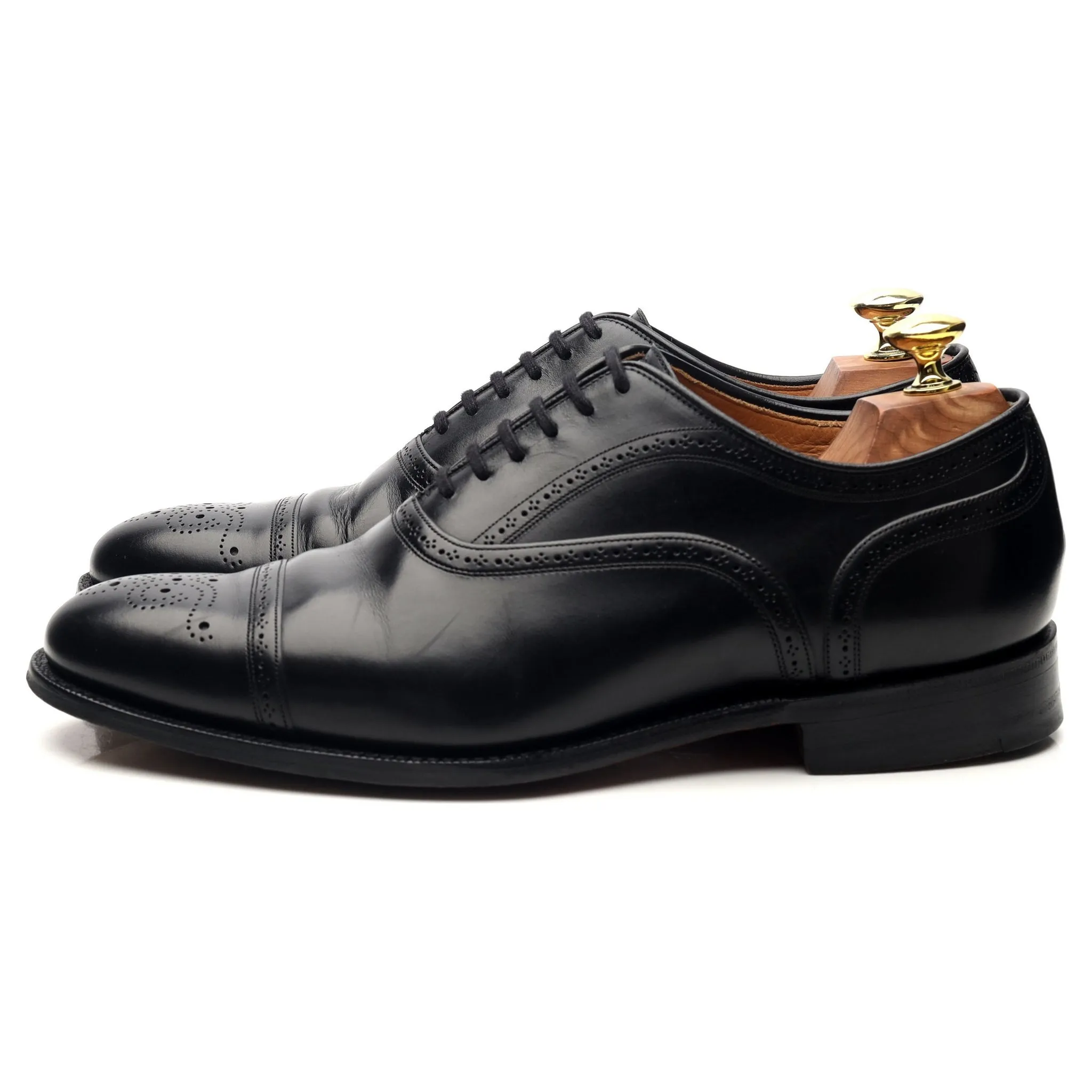 'Guildford' Black Leather Oxford Brogues UK 7.5 G