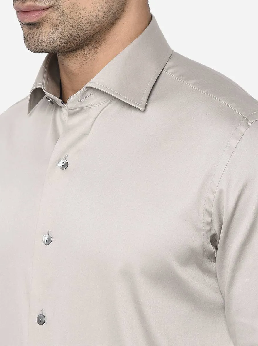 Light Grey Solid Slim Fit Party Wear Shirt | Wyre