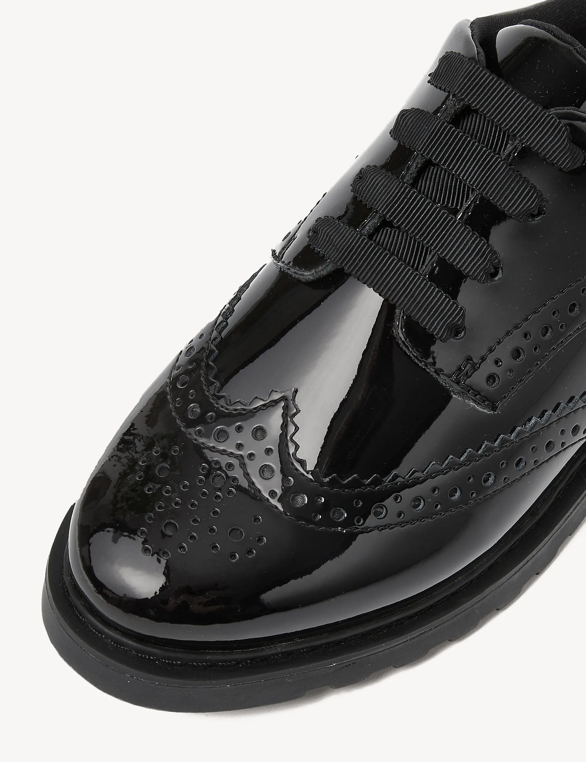 Marks & Spencer Children's Leather School Brogue Shoes (13 small - 7 large) black