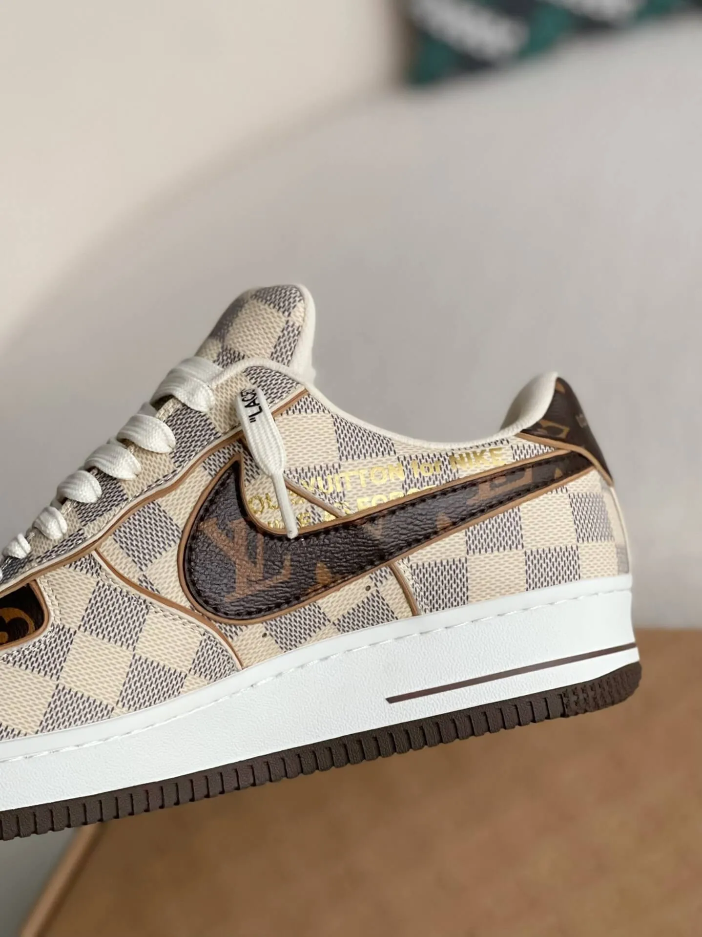 Nike x Louis Vuitton LV Air Force 1 Damier Canvas Sneakers