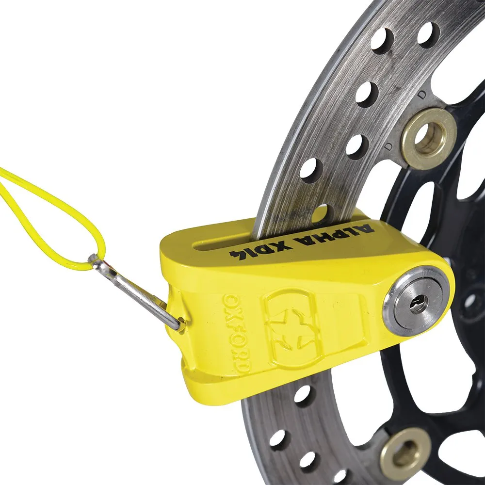 Oxford Alpha XD14 Disc Lock Yellow Motorcycle & Scooter Security