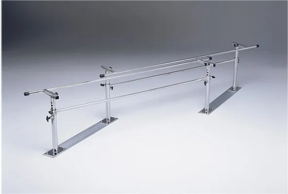 Parallel Bars, wood platform mounted, height and width adjustable, 10' L x 19" - 26" W x 26" - 44" H