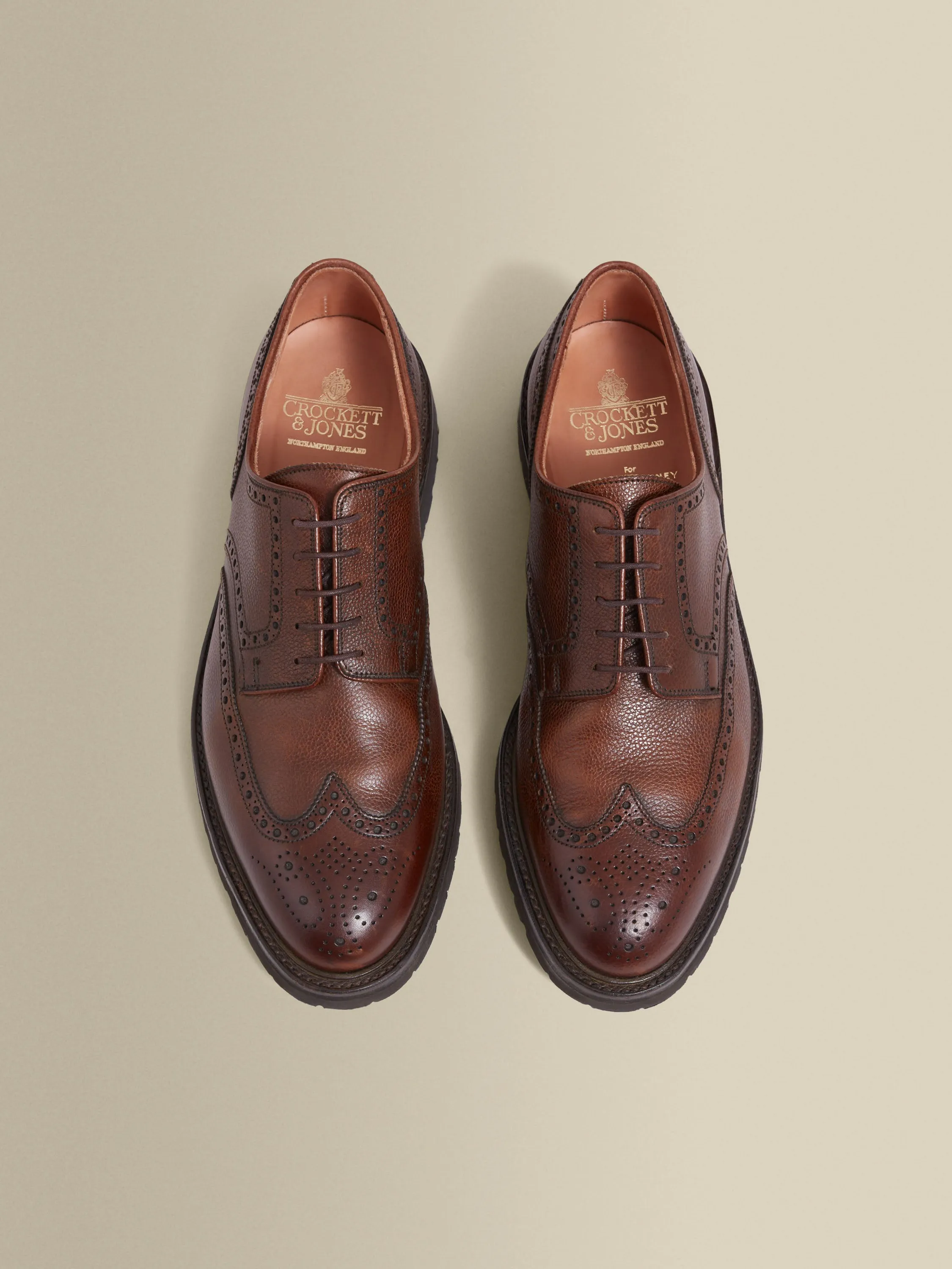 Pebble Grain Leather Brogue Shoes