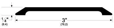 Pemko 151D Saddle Threshold - 3" Width, 1/4" Height, Dark Bronze Anodized Aluminum, Fire Rated UL10C Positive Pressure