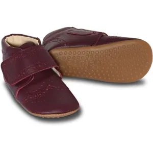 Pom Pom® Indoor Shoes Velcro Brogue Dark Vino