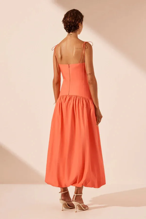 Shona Joy - Maiori Gathered Bubble Midi Dress - Coral