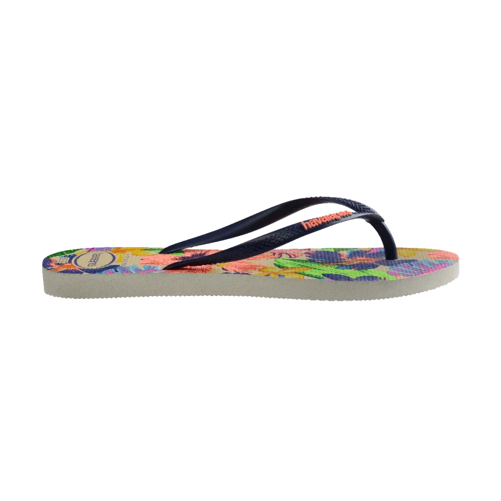 Slim Floral Neon Flip Flops