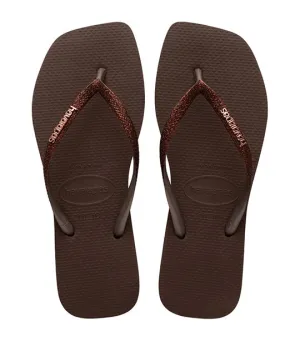 Slim Square Glitter Flip Flops Earth