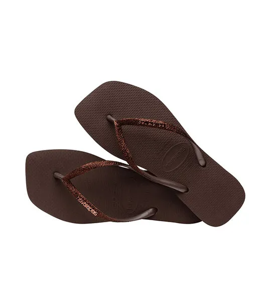 Slim Square Glitter Flip Flops Earth