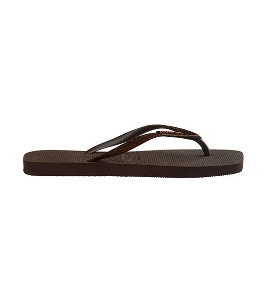 Slim Square Glitter Flip Flops Earth