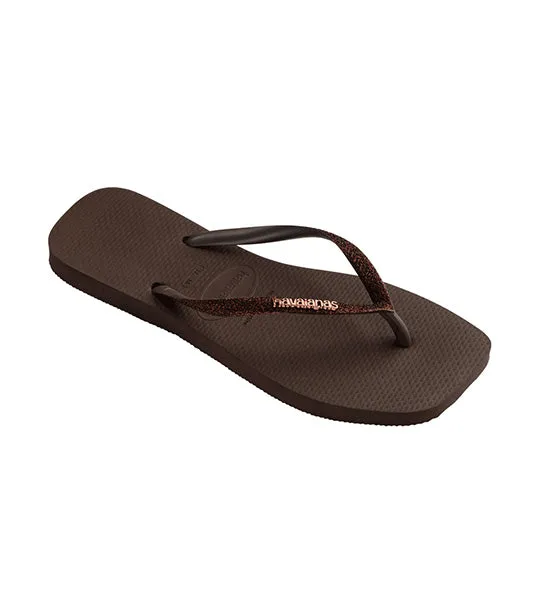 Slim Square Glitter Flip Flops Earth