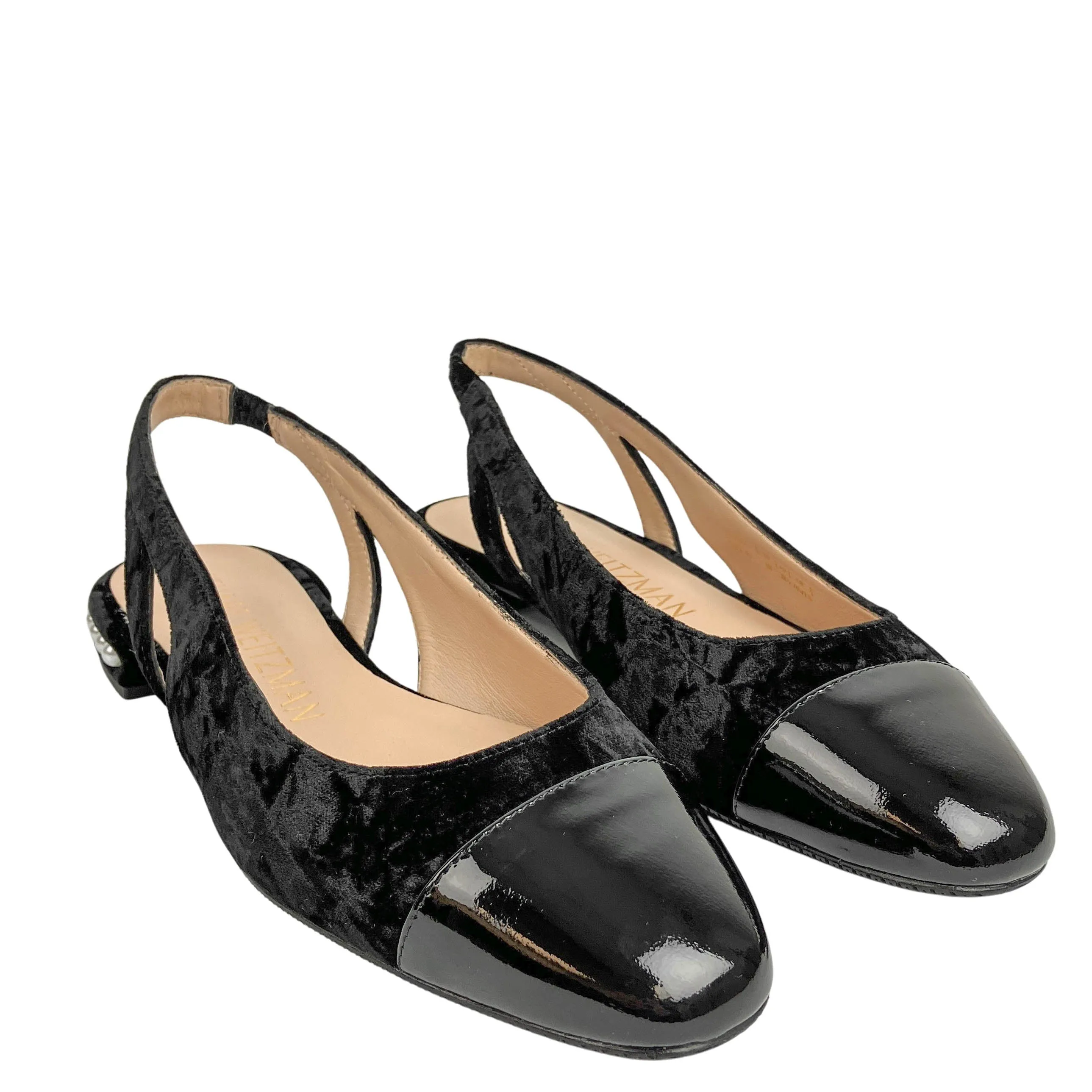 Stuart Weitzman Pearl Slingbacks in Black