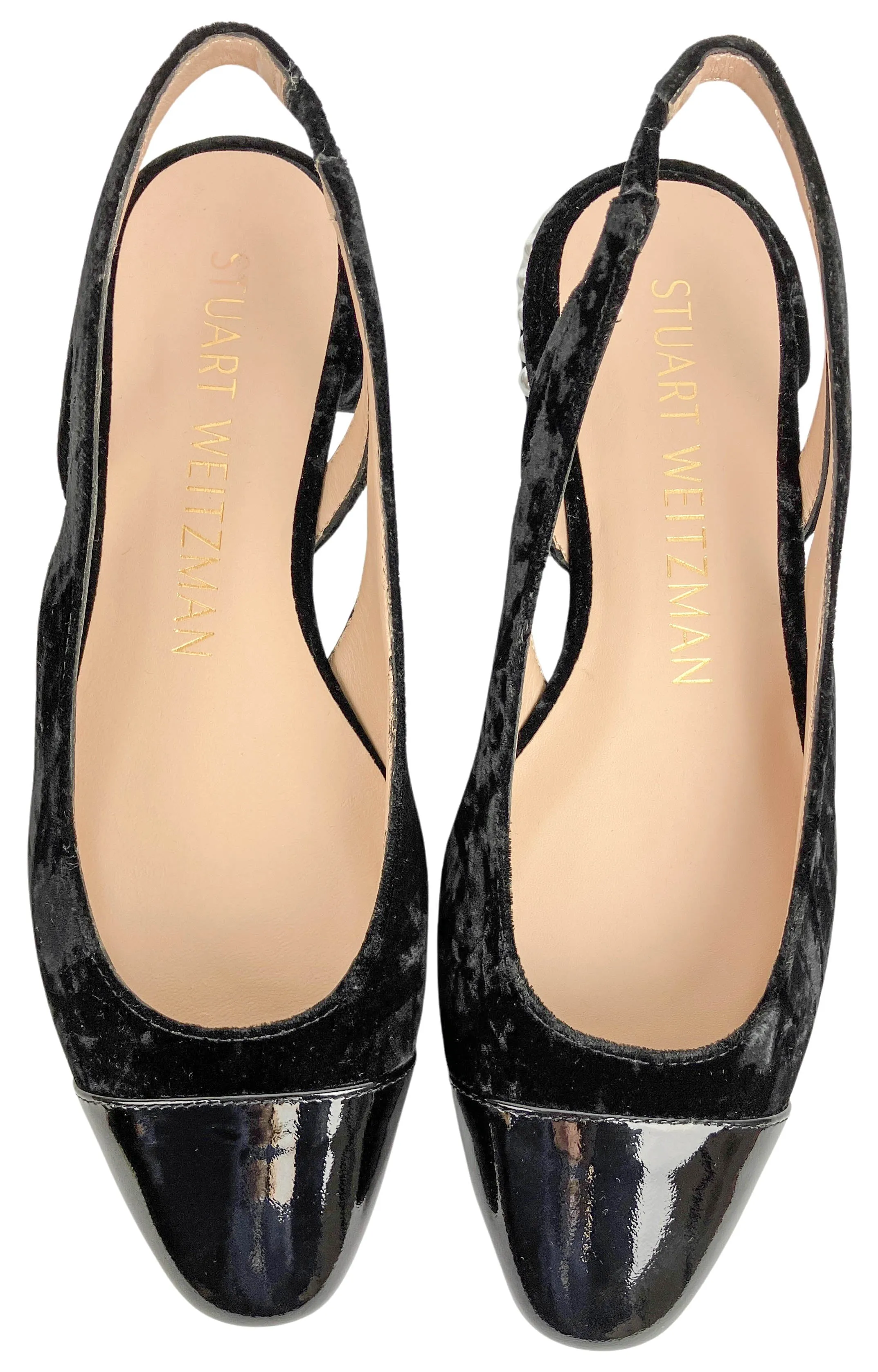 Stuart Weitzman Pearl Slingbacks in Black