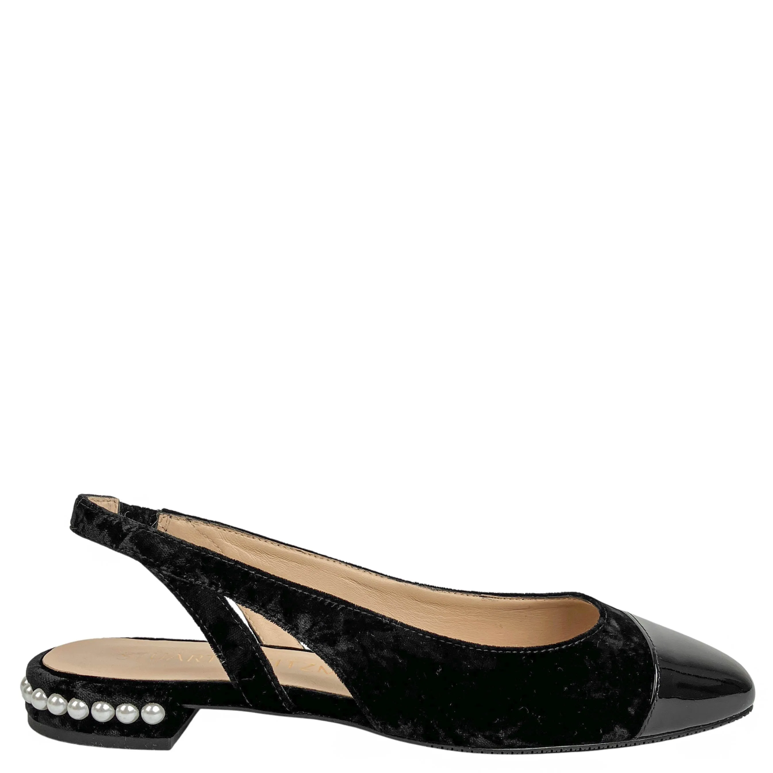 Stuart Weitzman Pearl Slingbacks in Black