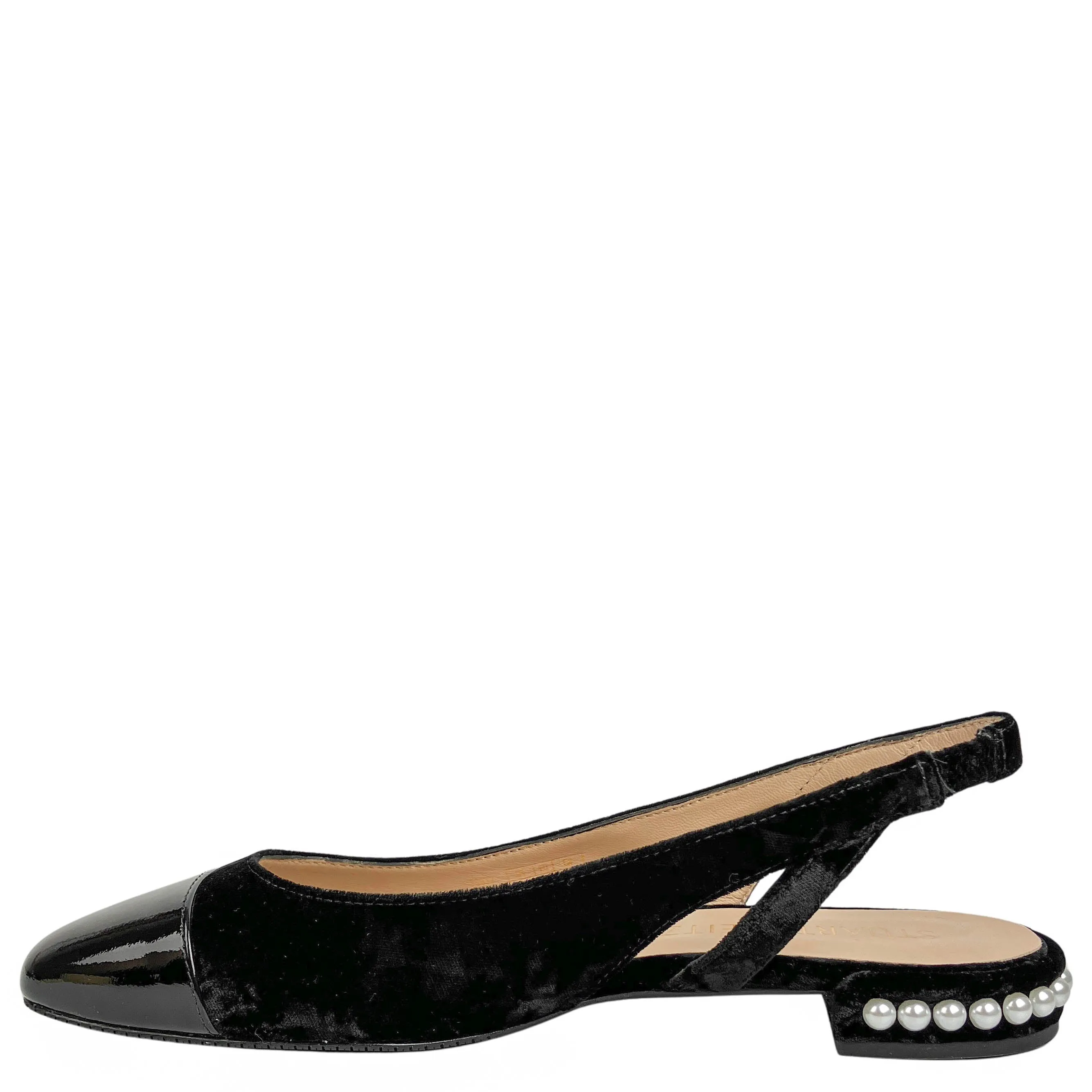 Stuart Weitzman Pearl Slingbacks in Black