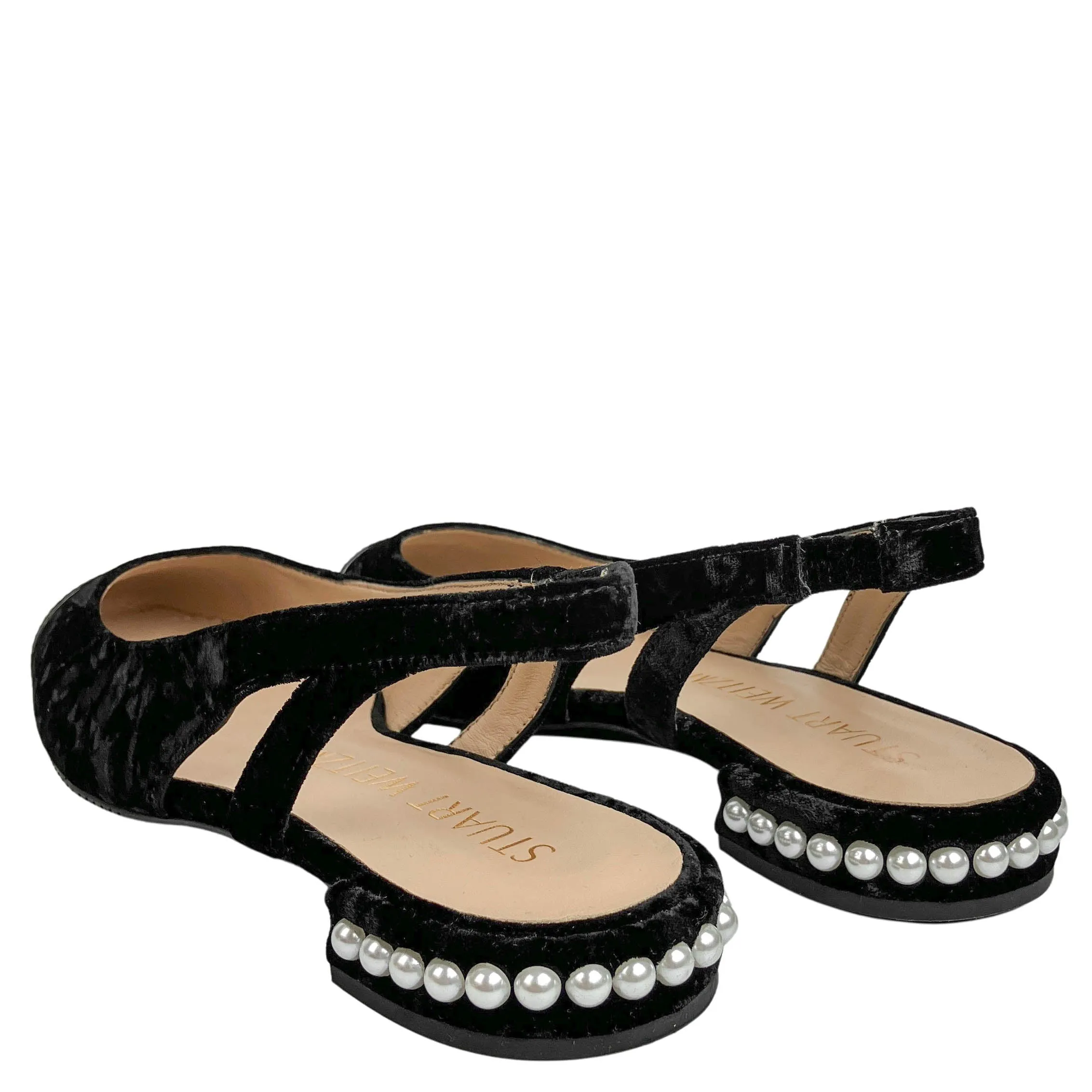 Stuart Weitzman Pearl Slingbacks in Black