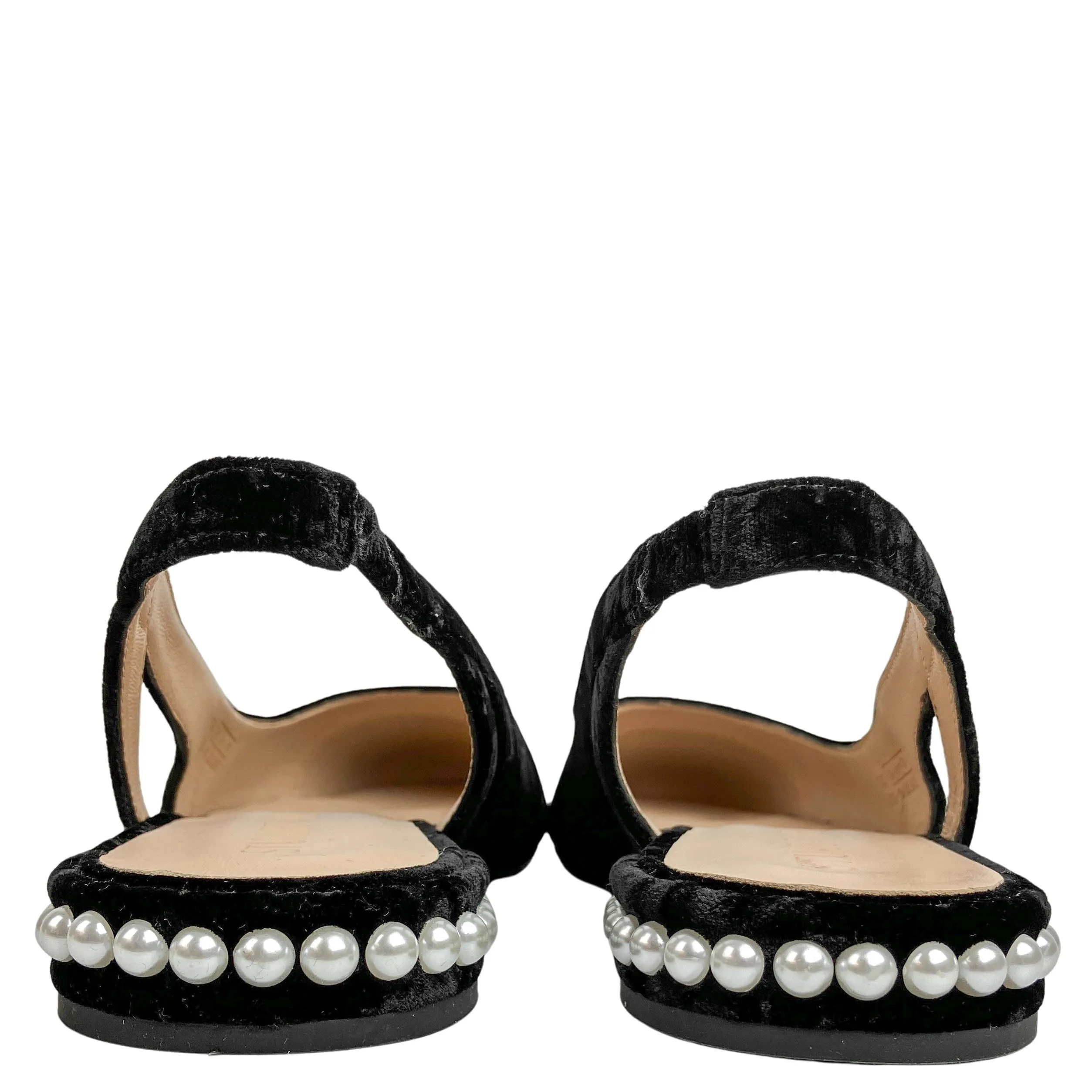 Stuart Weitzman Pearl Slingbacks in Black