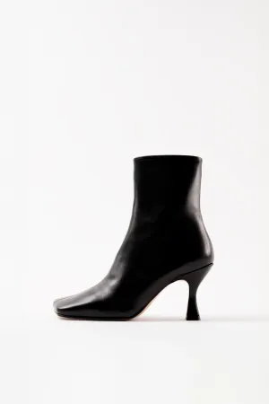 TATIANA - Black Leather Ankle Boots