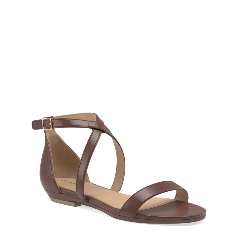 The Sandal - Walnut Leather   Stiletto Heel Kit 4 Walnut - FINAL SALE