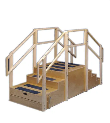 Training stairs, straight, 8 steps with platform, 96" L x 36" W x 60" H