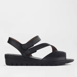 Velcro Sandal in Black - 12538