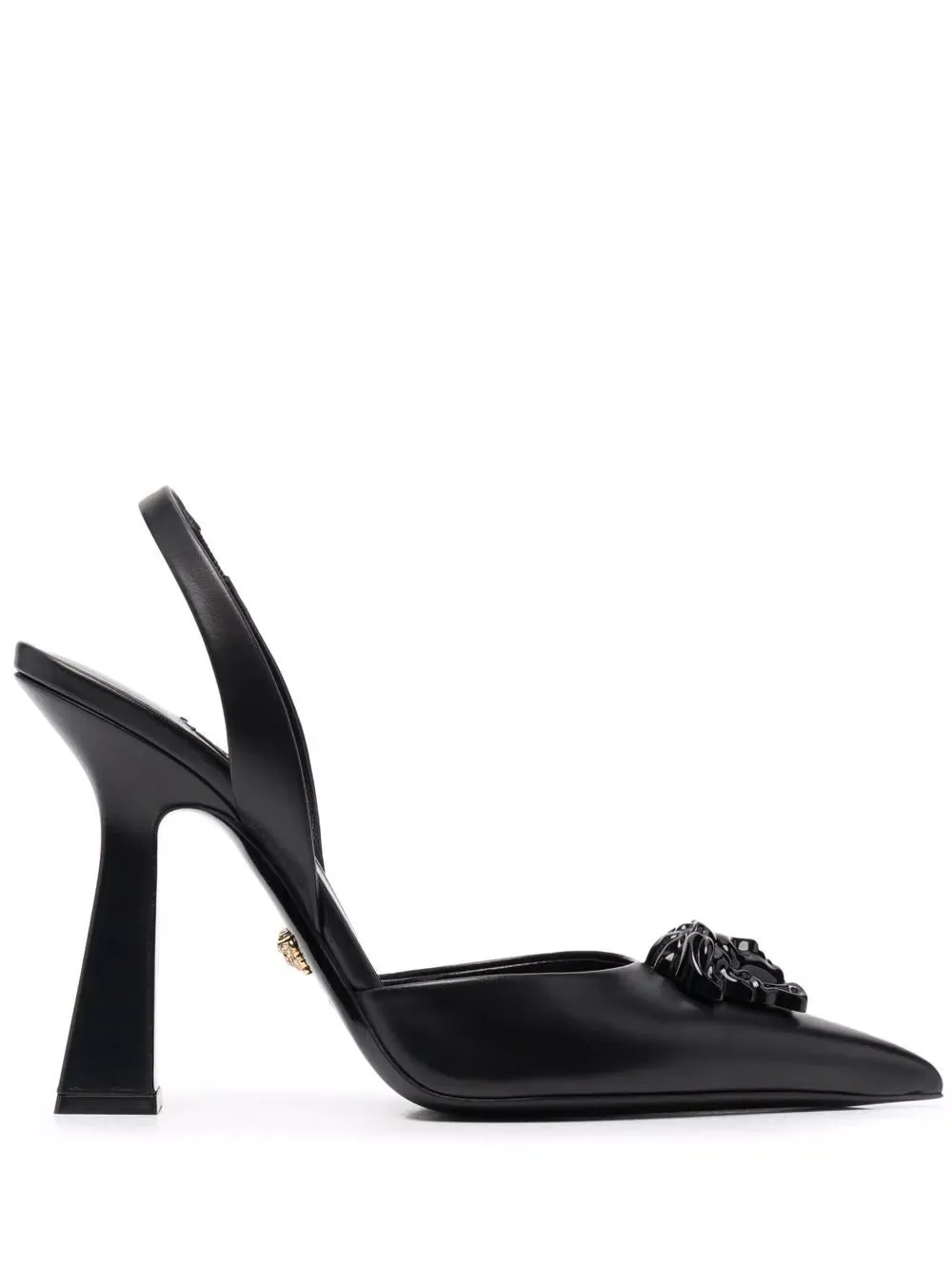 Versace Black La Medusa Slingback Pumps