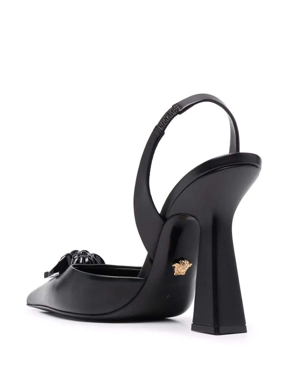 Versace Black La Medusa Slingback Pumps