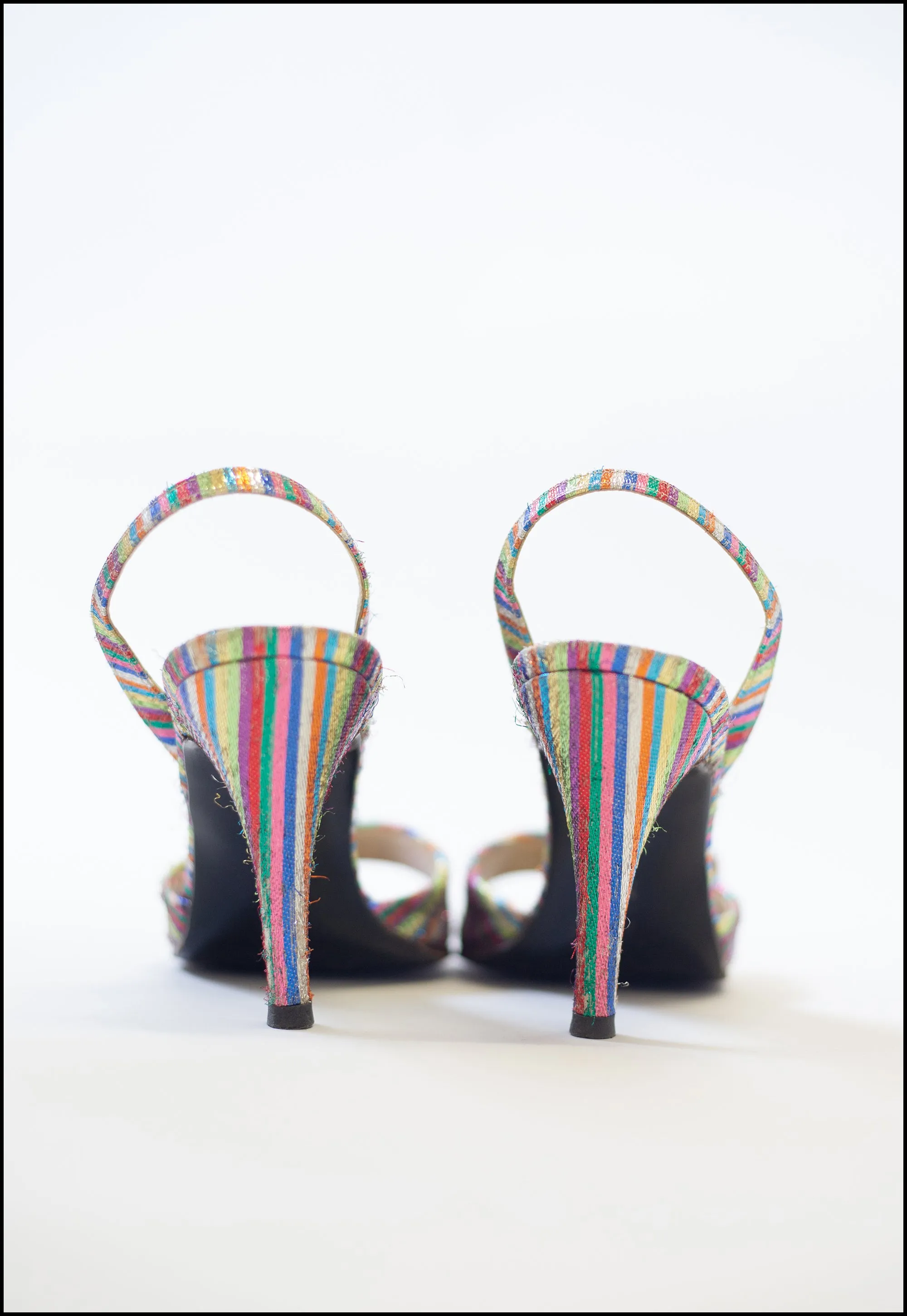 Vintage 1970s Rainbow Disco Sandals Size 5