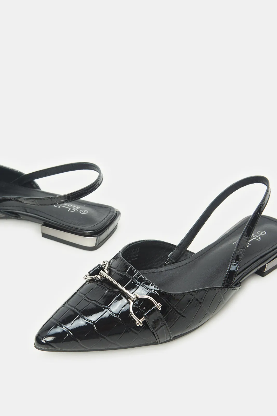 Women Black Patent Slingback