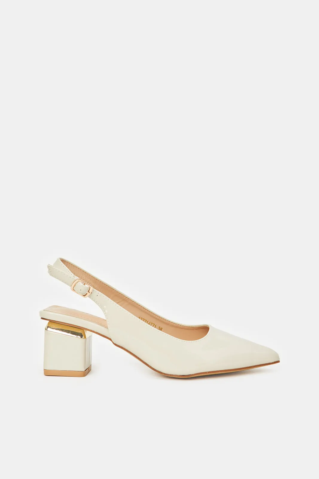 Women Patent Ivory Slingback